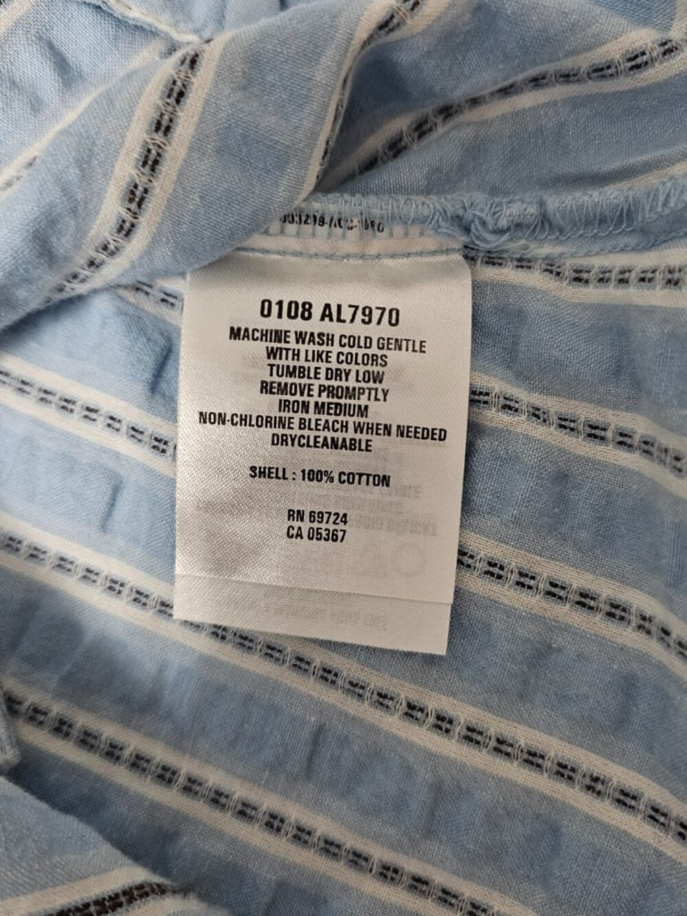 Columbia Sportswear Blue Black White Stripes Cotton Women's Top - Size Small NEW - Picture 5 of 7